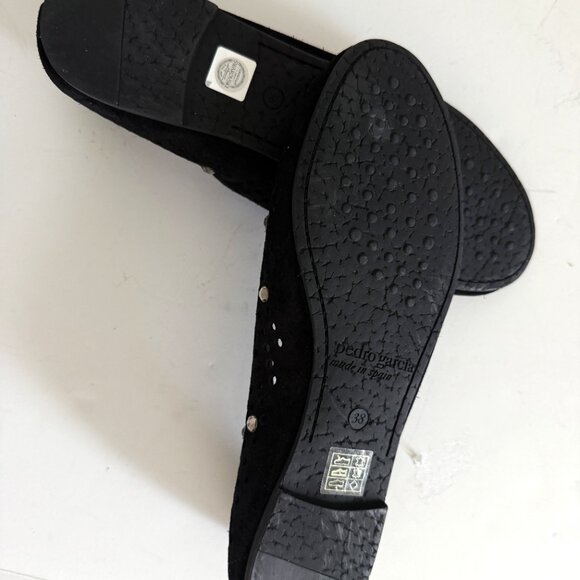Pedro Garcia Shoes Women's Black Suede Crystal Swarovski Flats Size 8 (38) - Picture 8 of 9
